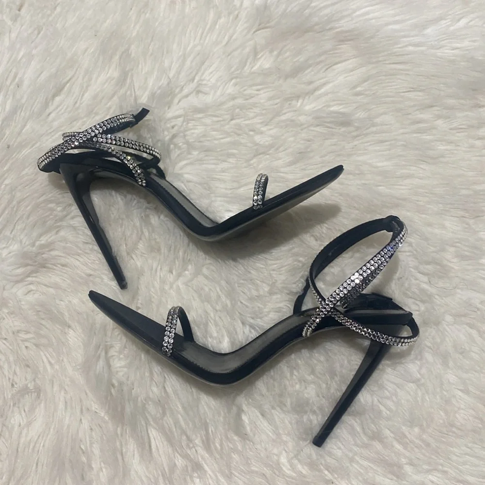 GEORGIA SANDALS IN CREPE SATIN WITH RHINESTONES size 37EU
